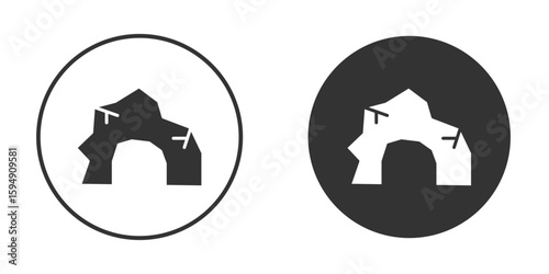 cave icon vector solid icon style illustration. EPS 10 file