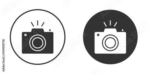 Camera icon vector solid icon style illustration. EPS 10 file