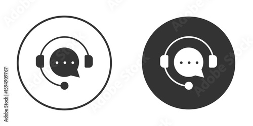 Callcenter icon vector solid icon style illustration. EPS 10 file