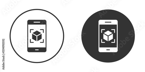 Ar apps icon vector solid icon style illustration. EPS 10 file