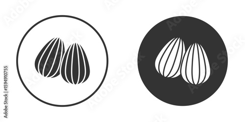 Almond icon vector solid icon style illustration. EPS 10 file