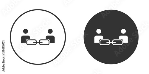 Affiliate link icon vector solid icon style illustration. EPS 10 file