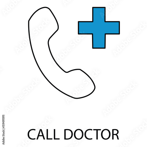 Healthcare Communication Transfer Call Vector Icon Flat