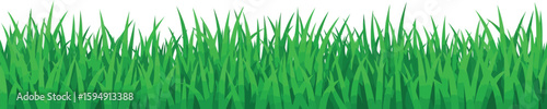 A vibrant illustration showcasing a field of lush green grass against a bright white backdrop