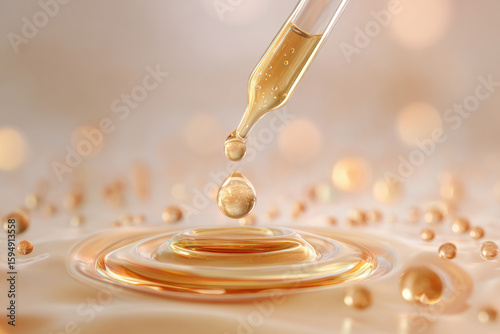 Wallpaper Mural Cosmetic serum Oil drop on Saggy skin cell, Skin Repair, moisturizer, collagen serum, advertising background ready to use Torontodigital.ca