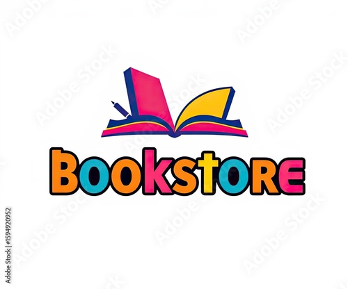 Bookstore Logo: A vibrant and modern logo perfect for educational platforms, publishing houses, or any business related to books and learning.