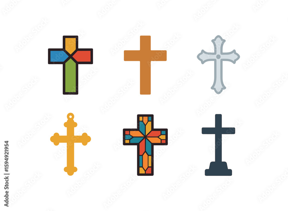 Fototapeta premium Colorful and traditional crosses collection