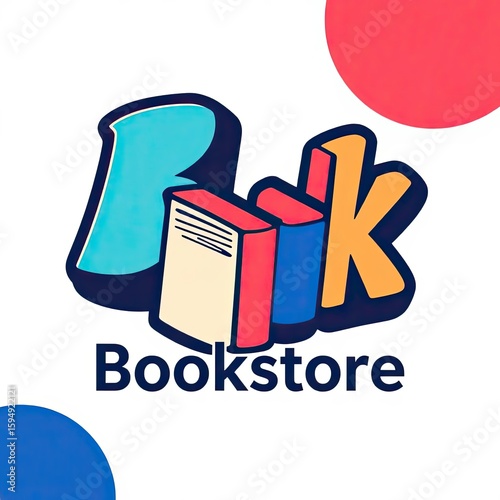 Bookstore Logo: A vibrant and modern logo perfect for educational platforms, publishing houses, or any business related to books and learning.