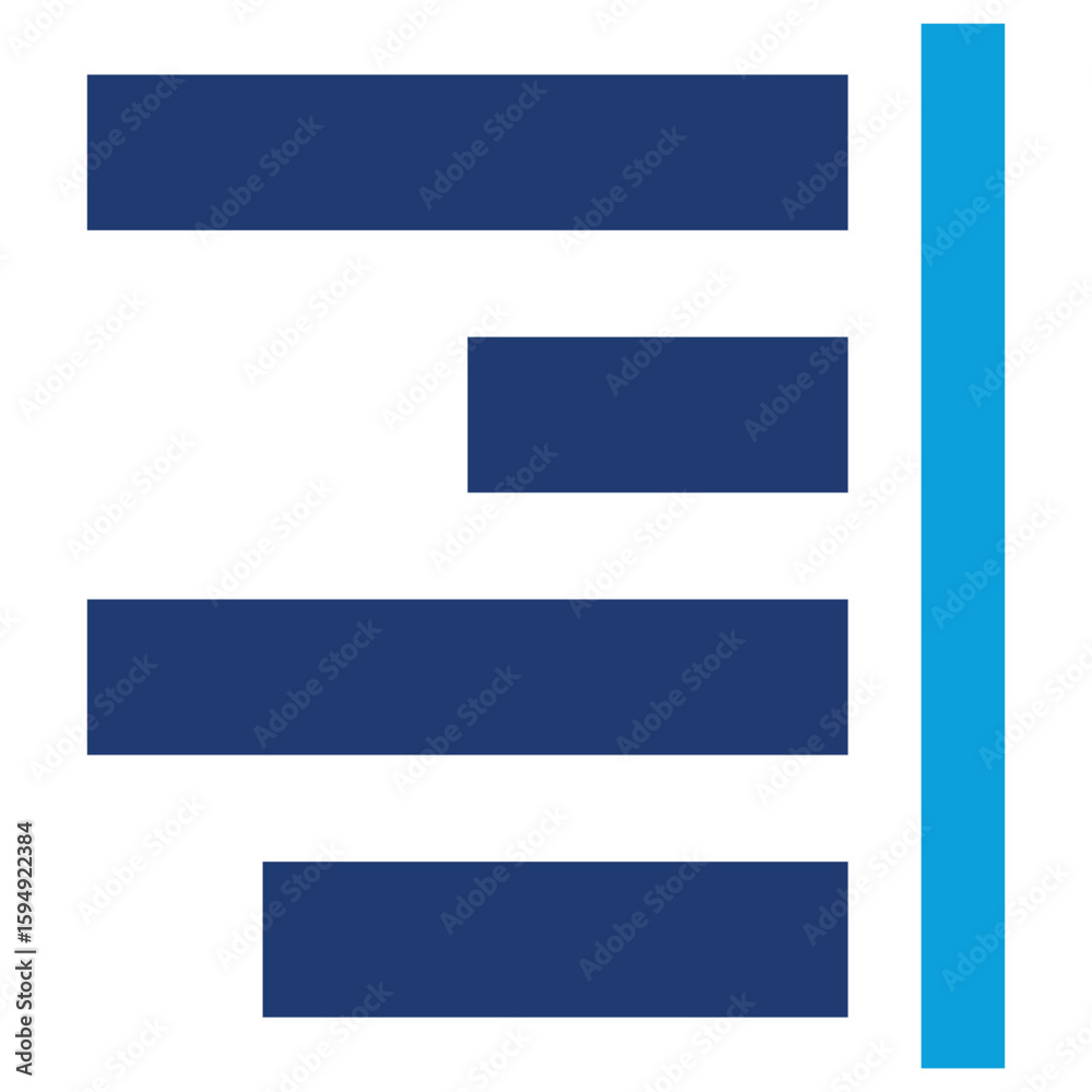 Fototapeta premium Align Right Flat Blue Icon
