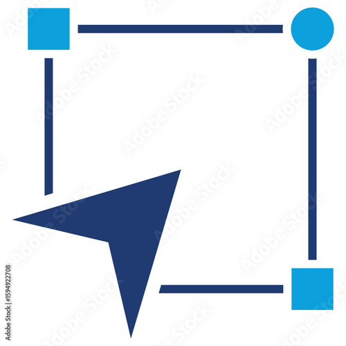Selection Tool Flat Blue Icon