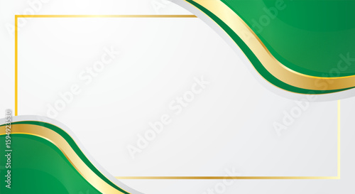 Abstract gradient green gold corner background for certificate, charter and award