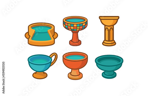 Colorful decorative goblets and vases collection in various designs