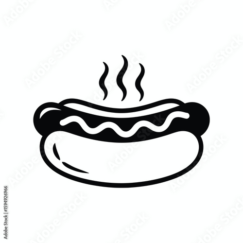 Steaming hot dog with mustard in a bun