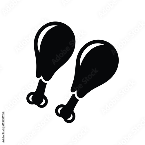 Two crispy fried chicken drumsticks icon