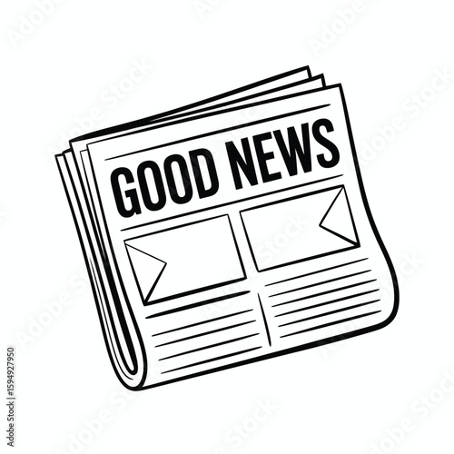 Newspaper headline announcing good news