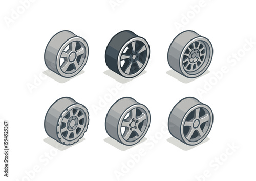 Collection of car wheels in various designs and patterns