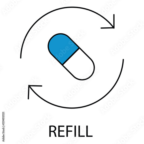 Pharmacy Refill Reminder Vector Icon Symbol