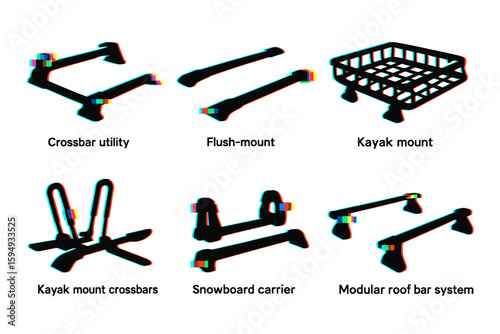 Roof bar accessories: crossbar utility, flush-mount, kayak mount, carrier systems