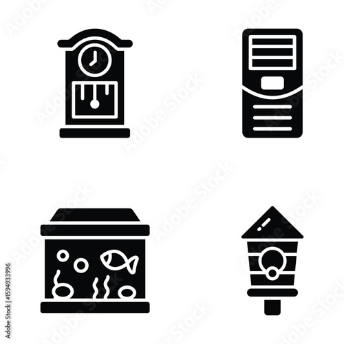 Check our premium bundle showing home accessories glyph icons