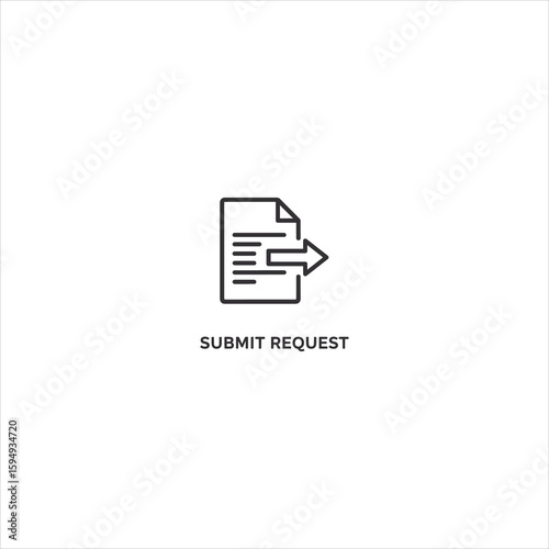 Vector art of submit request icon with arrow isolated on white background