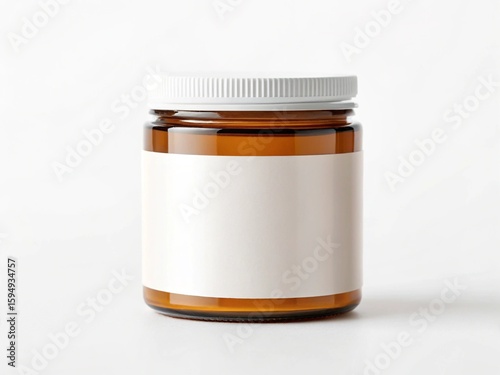A realistic jar mockup perfect for showcasing food, cosmetic, or supplement branding designs.
