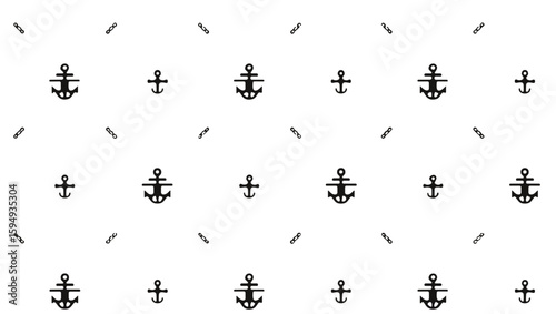 Anchor pattern design featuring nautical elements in a stylish and repetitive style