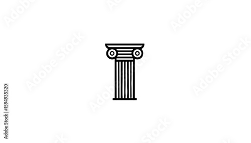 Greek column illustration design representing classic architecture in an elegant style