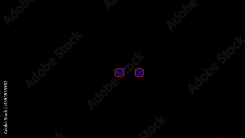 abstract neon Check mark icon on green background. Tick mark icon, Right mark icon animation . Tick box, green check mark concept.