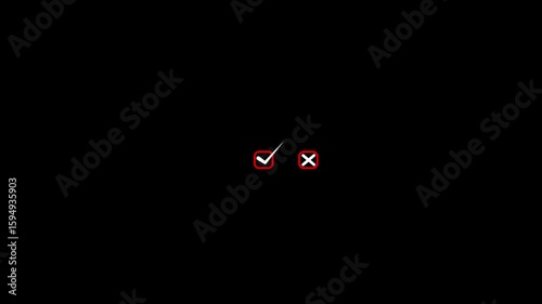 abstract neon Check mark icon on green background. Tick mark icon, Right mark icon animation . Tick box, green check mark concept.