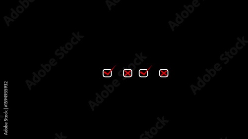 abstract neon Check mark icon on green background. Tick mark icon, Right mark icon animation . Tick box, green check mark concept.