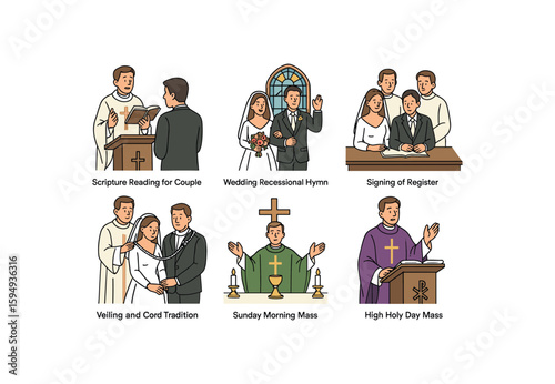 Catholic wedding rituals and traditions illustrated