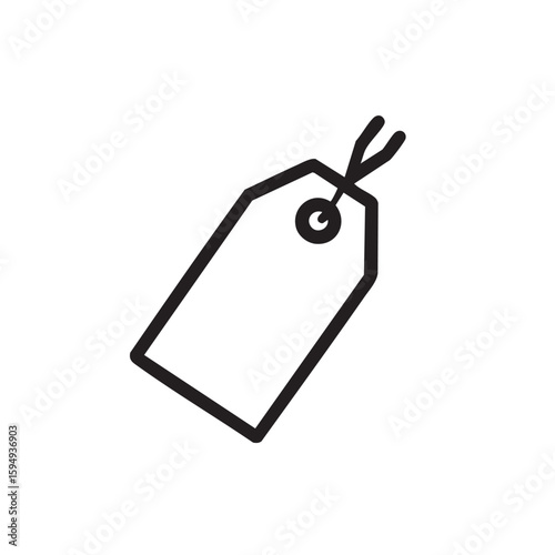 A black and white icon of a price tag.