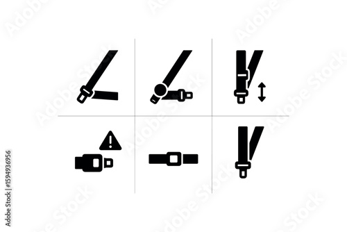 Variety of car seat belt designs: safety features and adjustments