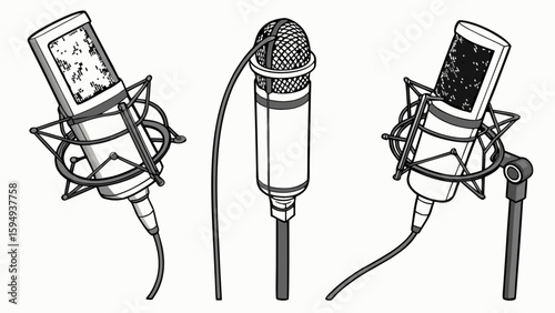 Explore professional studio microphone setup for recording vocals and instruments in high quality audio sound