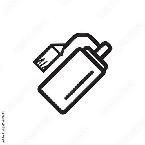 A simple black and white icon of a gas can or fuel container.