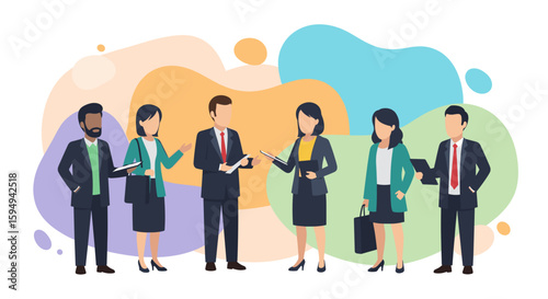 Diverse business team collaborating, ideal for presentations or website banners.