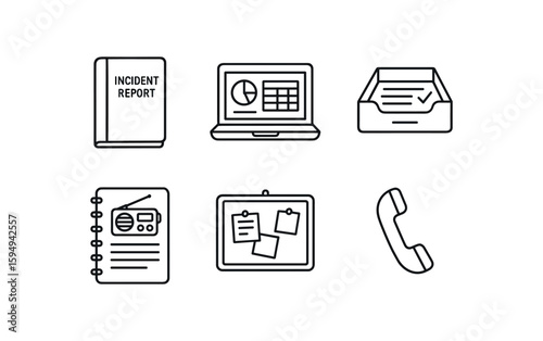Colorful set of traffic and garage icons in flat design