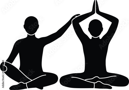 Relaxing Vector Friends Meditating Together in a Peaceful Environment for Stress Relief and Wellness