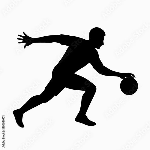 Bowling Silhouette of a Player in Action