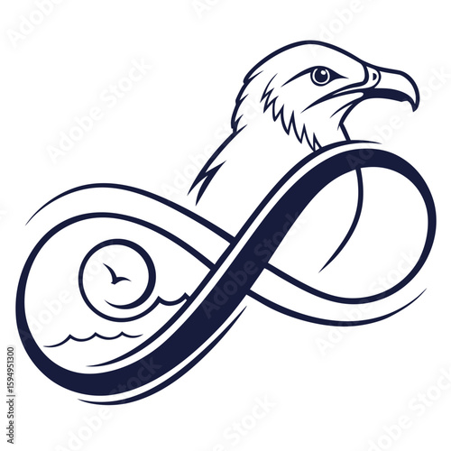 Stylized infinity symbol with fluid form, isolated on a clean background for endless concepts.