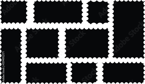 Set of blank rectangle and square Postage stamp frames. Postage stamp vector icons. Postage stamp set. Mockup postage stamps. Blank postage stamp borders templates
