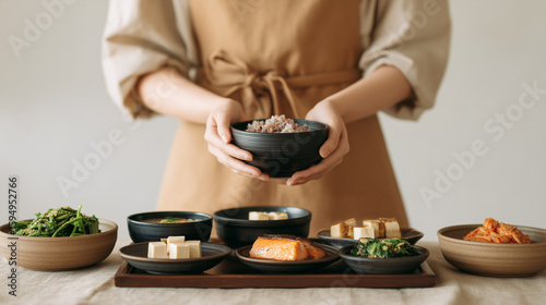 Korean traditional cuisine, Korean food, Korean dinner, K-food, healthy food