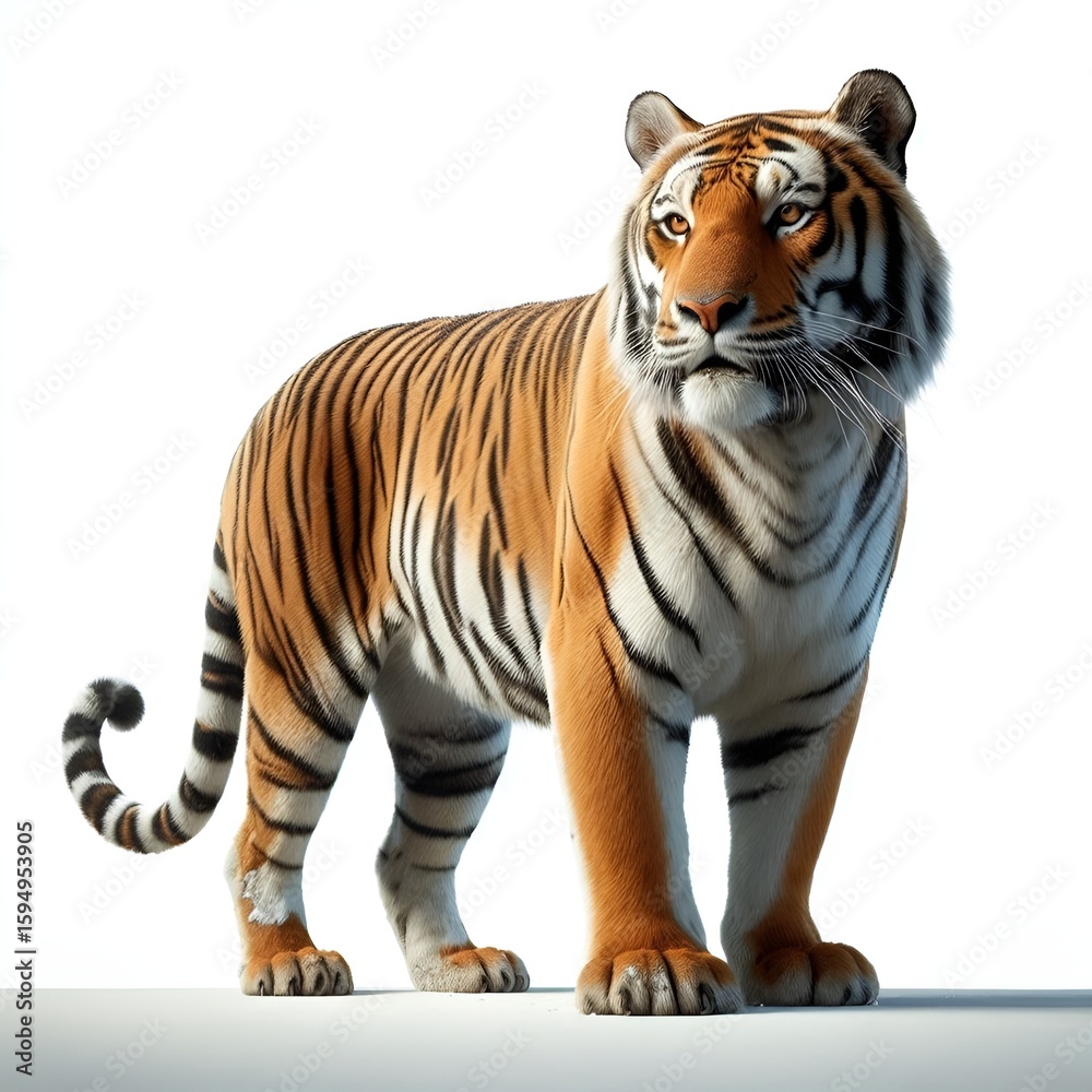 Obraz premium tiger on white background