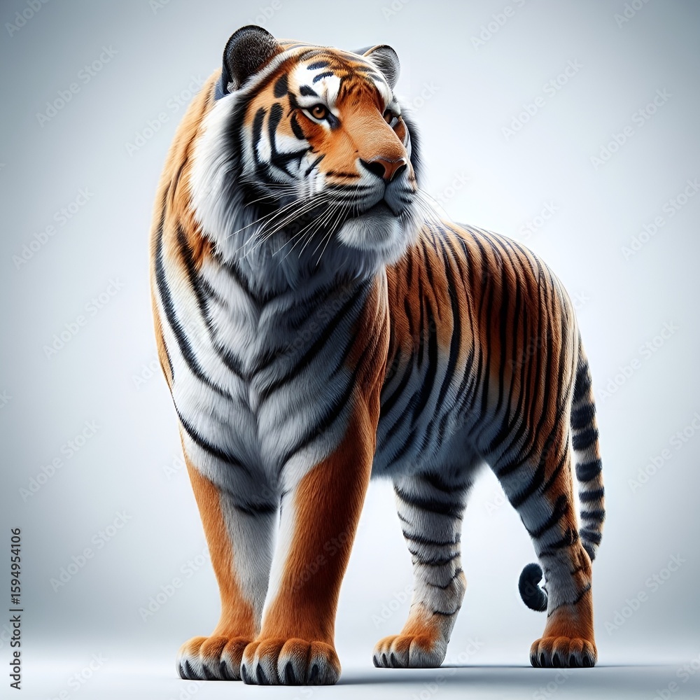 Obraz premium tiger on white background