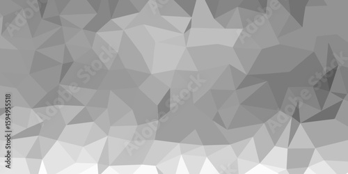 A series of overlapping grey polygonal shapes creates a low poly pattern.