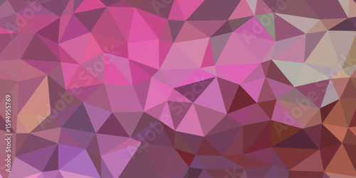 Geometric abstract background featuring various pink and purple polygons in a low-poly style.