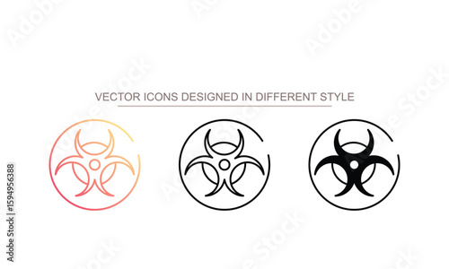 Hazardous Waste icon design with white background stock illustration