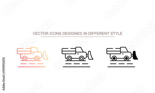 Snow Plow icon design with white background stock illustration