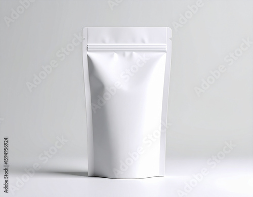 Blank White Stand-Up Pouch Packaging Mockup