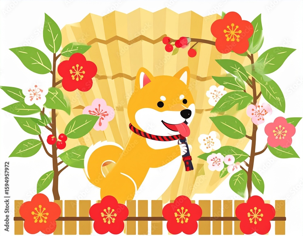 Obraz premium 犬 イラスト